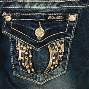 Miss Me Signature Skinny Jeans - Sequin Angel Wing